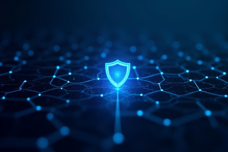 암호화된 데이터와 보안 프로토콜을 시각화한 이미지