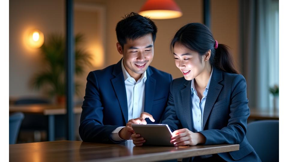 전문가가 고객을 응대하는 모습