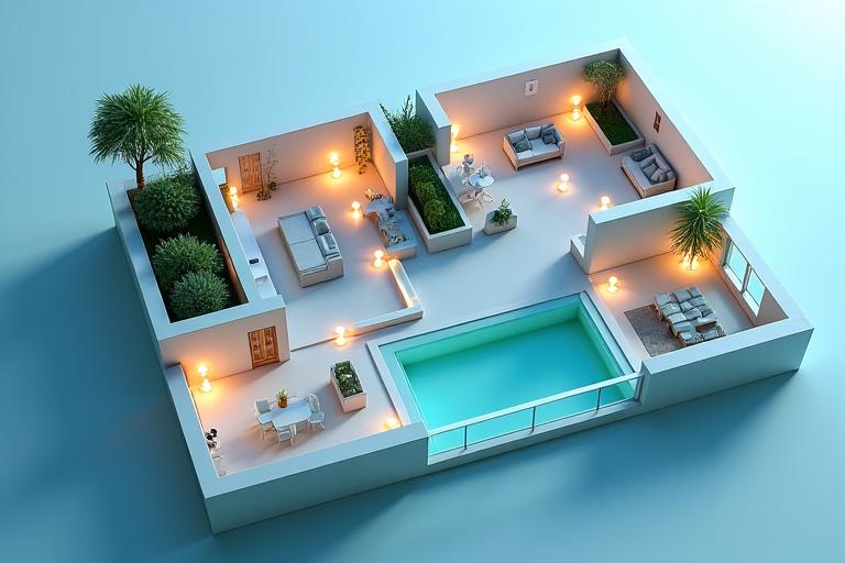 고급 빌라의 층별 스마트홈 제어 시스템 시뮬레이션