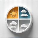 계절 변화를 나타내는 달력과 날씨 아이콘