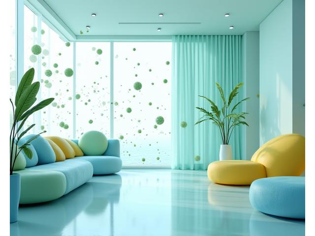 AI가 스마트홈 환경을 최적화하는 추상적인 이미지