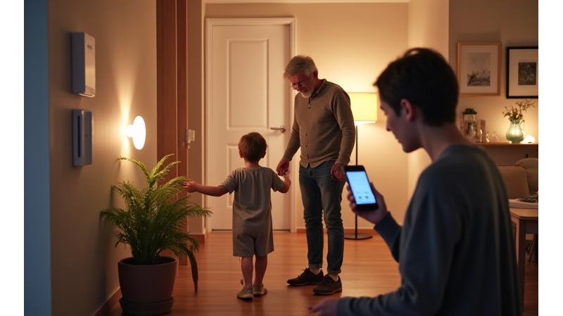 연령과 능력이 다른 다양한 사람들이 스마트홈 음성 제어 시스템을 사용하는 모습